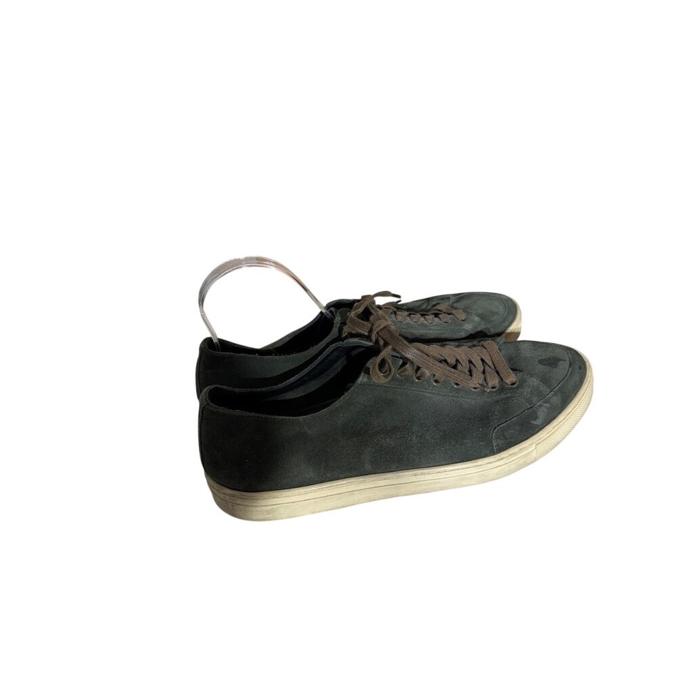 Burberry Mens Dark Green Suede Low Top Lace Up Sneakers Luxury Designer Shoes - Picture 5 of 10